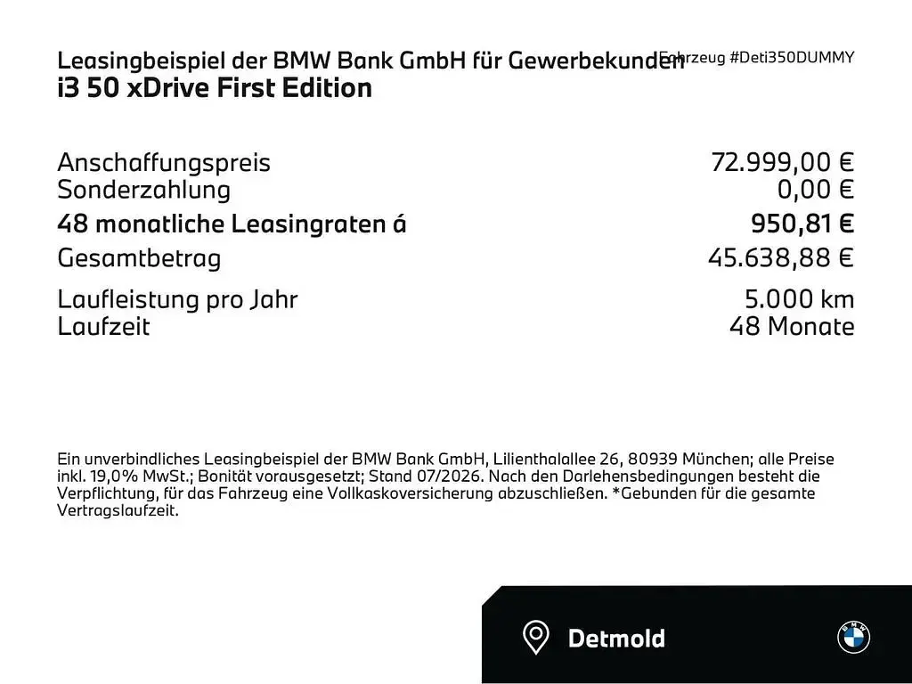 Neu BMW i3 Sport Line 344 kW (469 PS) 2026 Brooklyn grau metallic (grau) Limousine