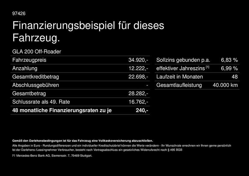 Gebraucht Mercedes GLA200 163 PS (119 kW) 2024 Unilack nachtschwarz SUV