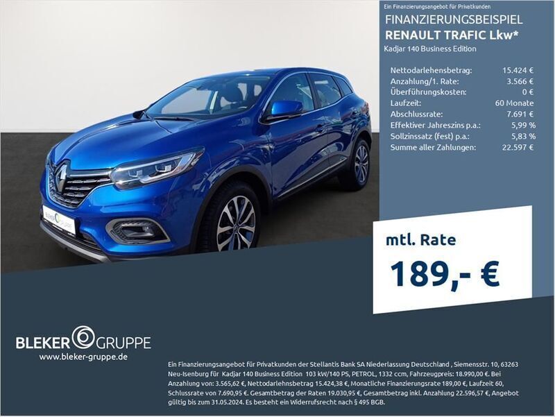 Rqh ironblau Gebraucht 2021 Renault Kadjar Business SUV | 18.990 € (Guter Preis) - Bild 1/3