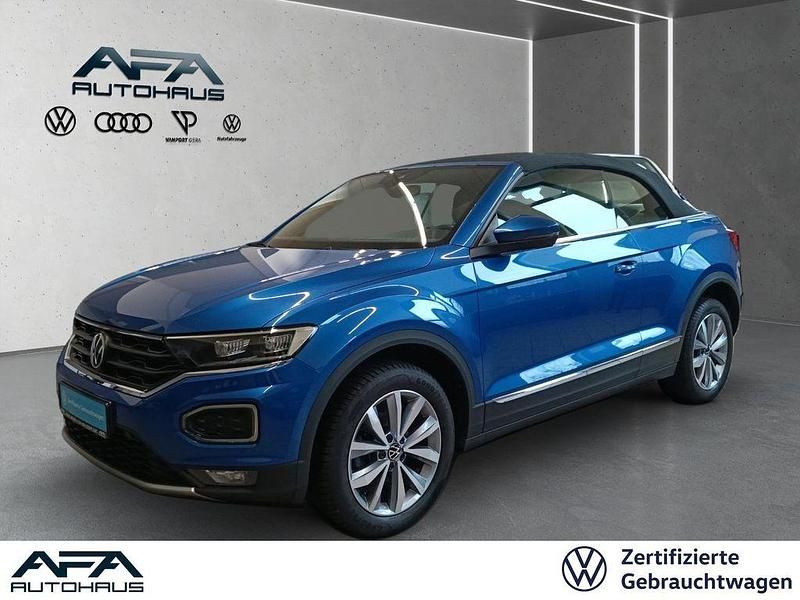 Blau Gebraucht 2021 VW T-Roc Cabriolet Style Cabrio | 21.918 € (Guter Preis) - Bild 1/4