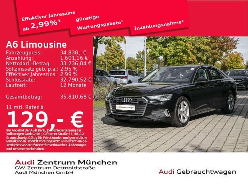Mythosschwarz metallic Gebraucht 2023 Audi A6 Advanced Limousine | 34.838 € (Superpreis) - Bild 1/2