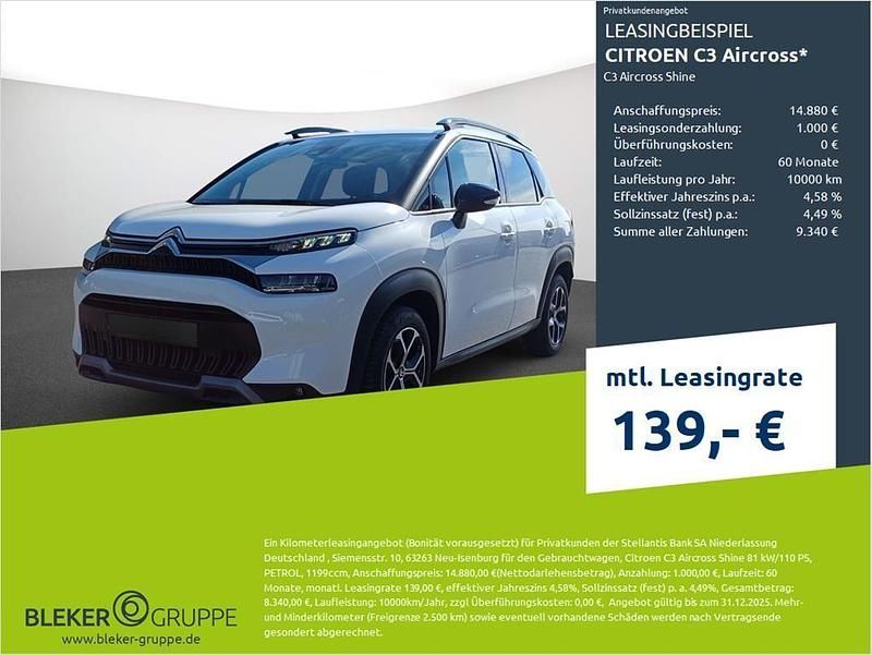 Weiß Gebraucht 2023 Citroën C3 Aircross Shine SUV | 13.580 € (Superpreis) - Bild 1/3