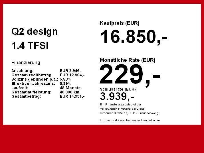 Gebraucht Audi Q2 Design 150 PS (110 kW) 2017 Grau SUV