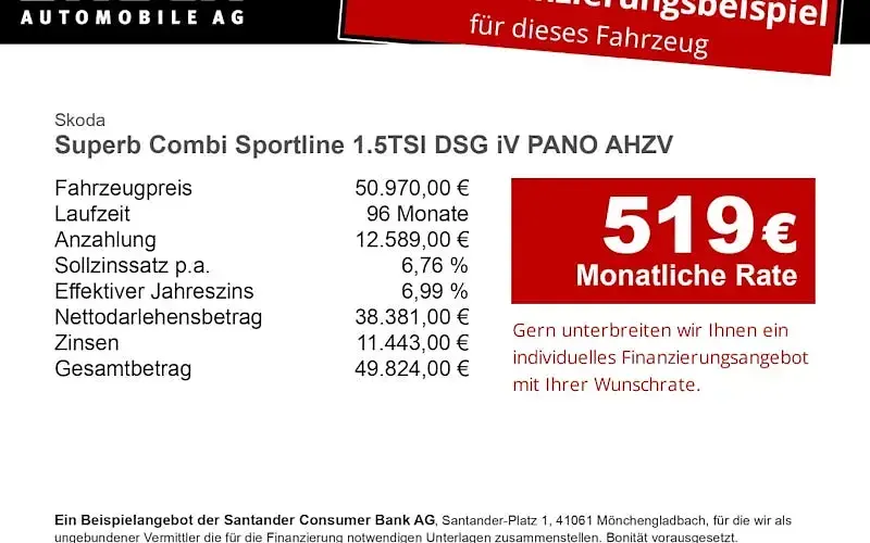 Neu Skoda Superb SportLine 204 PS (150 kW) 2026 Schwarz Kombi