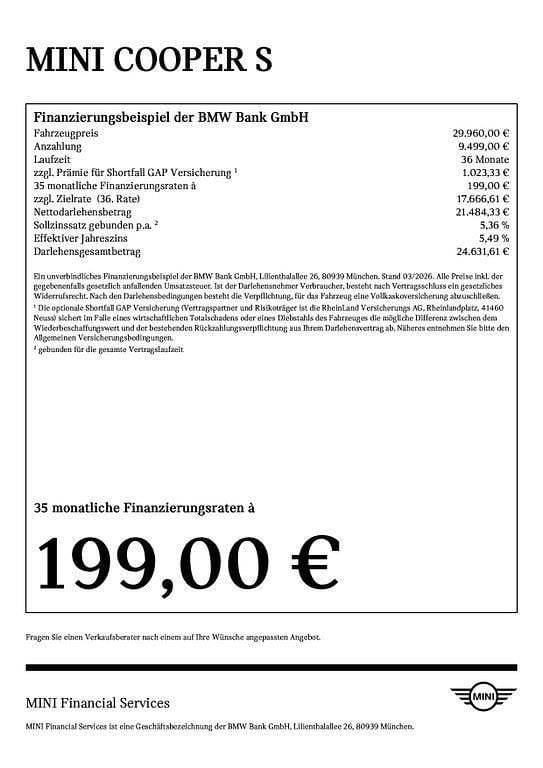 Gebraucht Mini Cooper S 204 PS (150 kW) 2025 Grau Kleinwagen