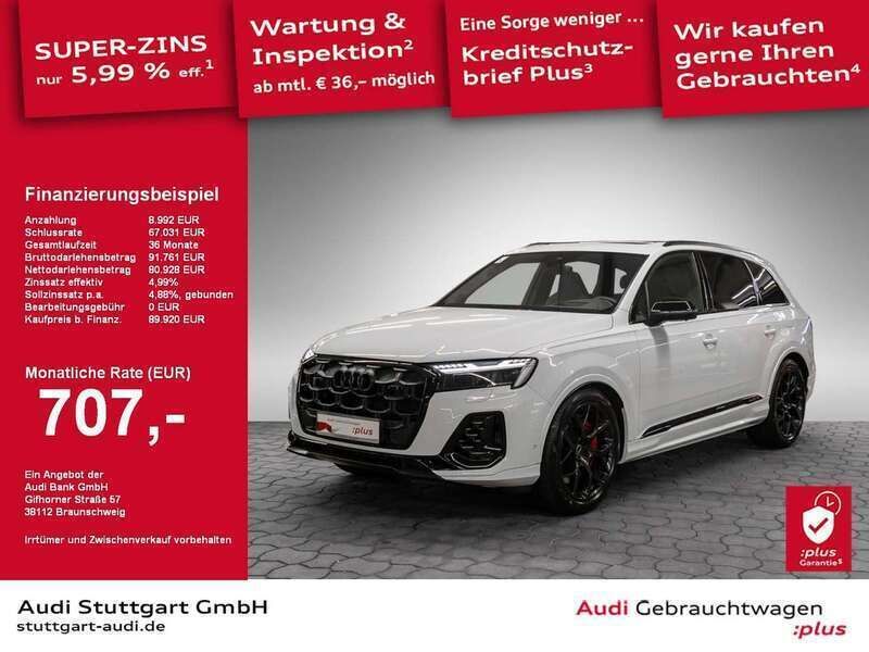 Gletscherweiß metallic Gebraucht 2024 Audi Q7 S-Line SUV | 95.940 € - Bild 1/2