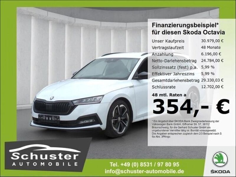 Weiss Gebraucht 2024 Skoda Octavia SportLine Kombi | 33.849 € (Guter Preis) - Bild 1/4