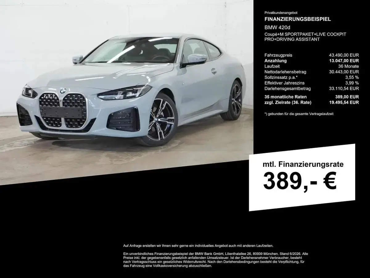 Gebraucht BMW 420 Coupé M Sport 190 PS (139 kW) 2025 Brooklyn grau metallic Coupé