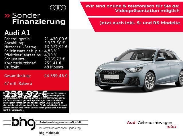 Grau Gebraucht 2024 Audi A1 Sportback Advanced Kleinwagen | 21.430 € (Superpreis) - Bild 1/4