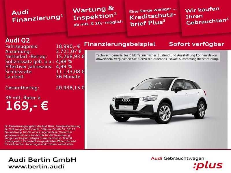 Gletscherweiß metallic Gebraucht 2021 Audi Q2 Ambiente SUV | 18.990 € (Guter Preis) - Bild 1/3