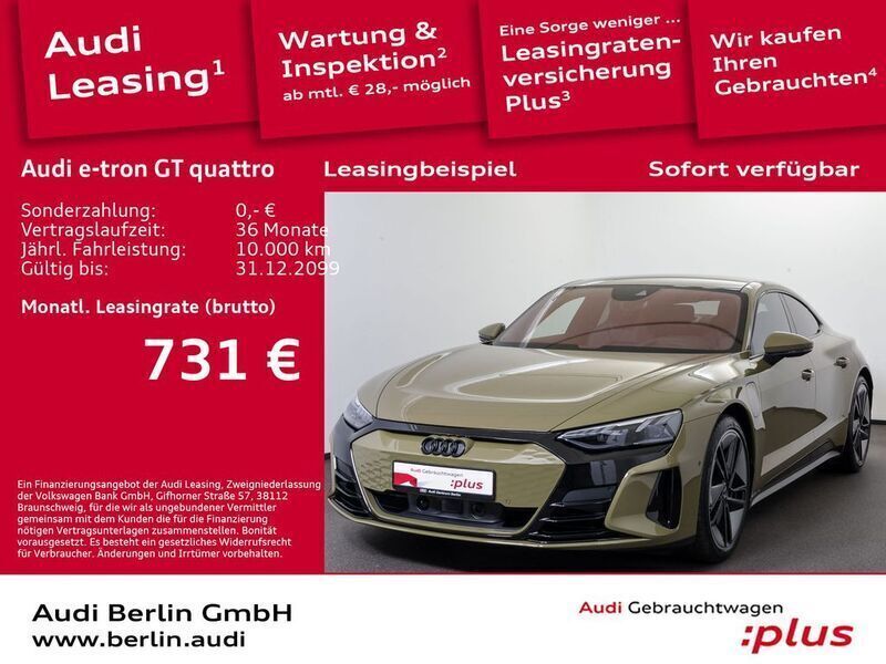 Grün Gebraucht 2022 Audi e-tron GT quattro Ambiente Limousine | 76.590 € (Teuer) - Bild 1/3