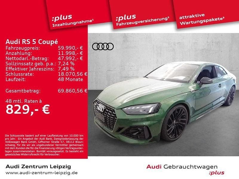 Sonomagrün metallic Gebraucht 2020 Audi RS5 Basis Coupé | 59.990 € (Guter Preis) - Bild 1/3