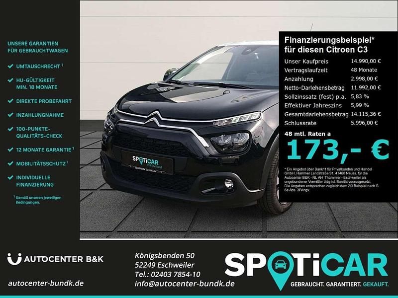 Gebraucht Citroën C3 PureTech 83 PS (61 kW) 2024 Perla nera schwarz / dach weiß Kleinwagen