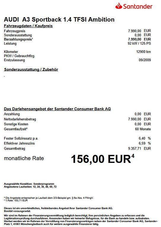 Gebraucht Audi A3 Ambition 125 PS (91 kW) 2009 Schwarz Kleinwagen