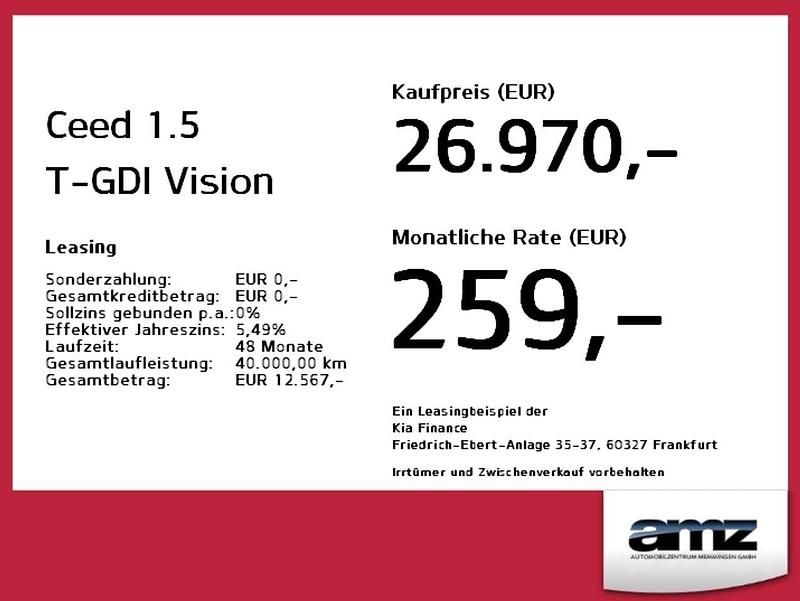 Neu Kia Ceed Vision 140 PS (102 kW) 2025 Lunar silver Kleinwagen