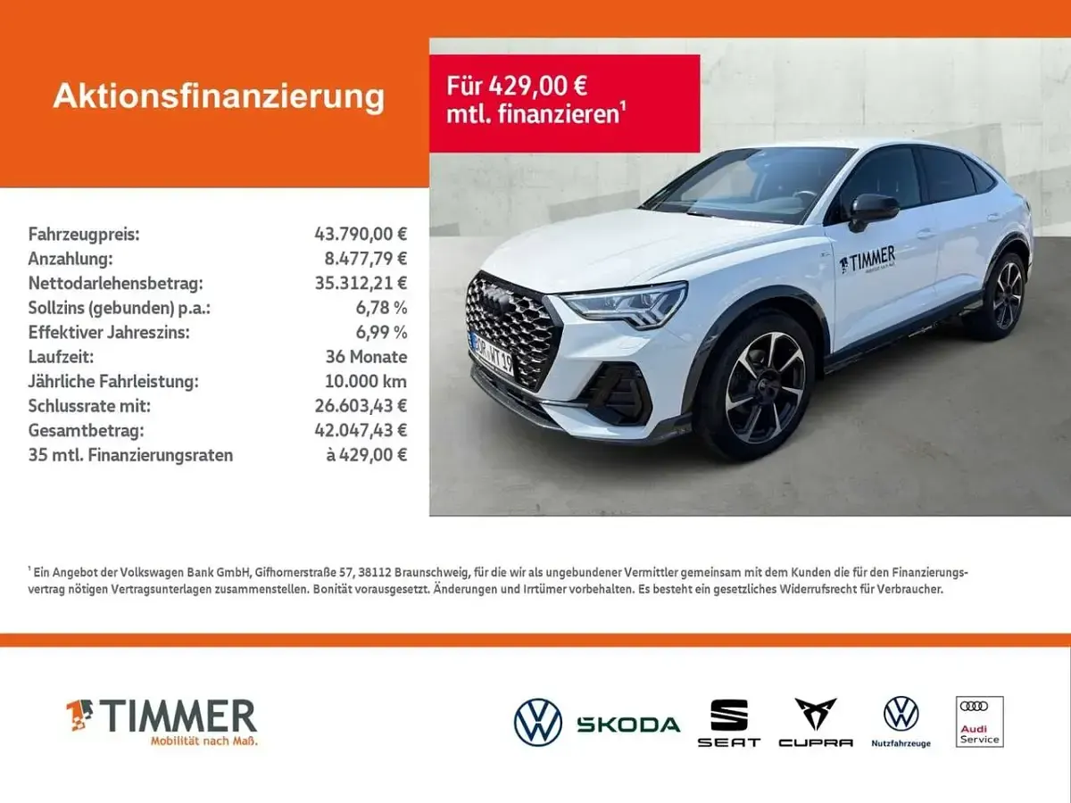 Gebraucht Audi Q3 Sportback S-Line 150 PS (110 kW) 2025 Weiß SUV