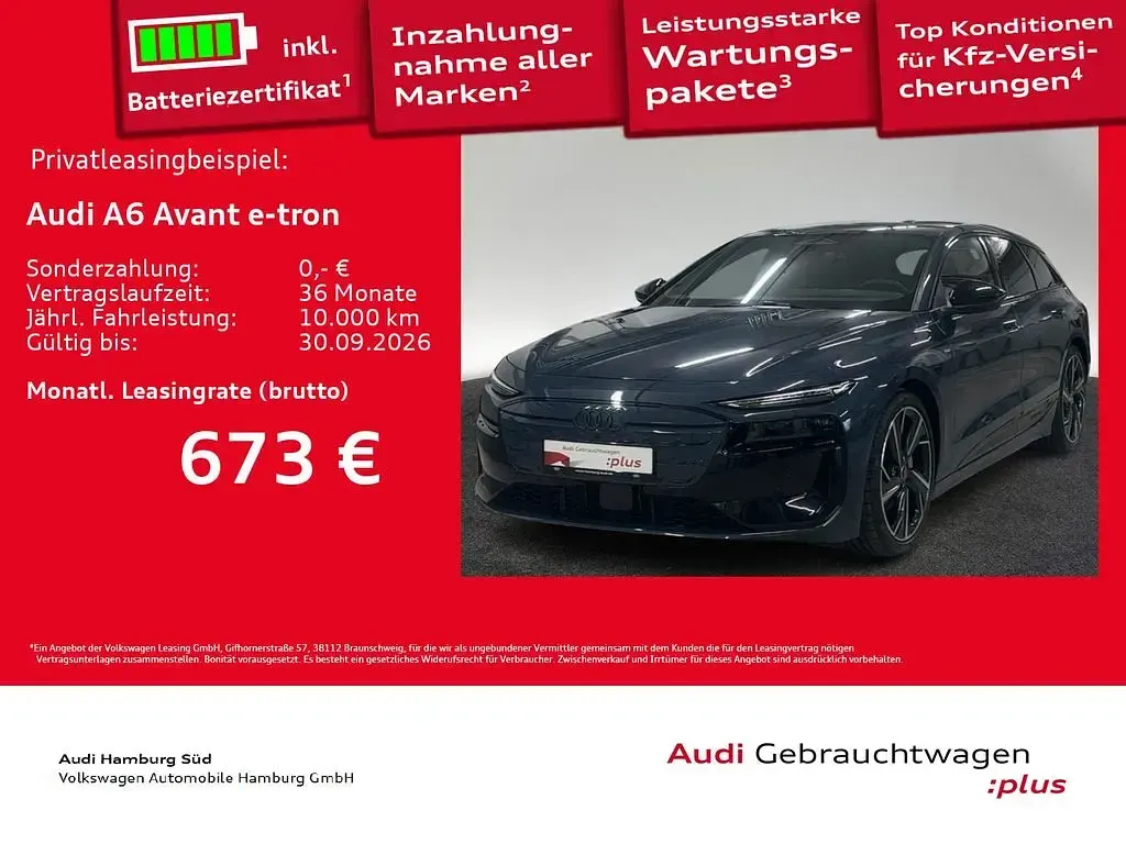 Gebraucht Audi A6 e-tron S-Line 269 kW (367 PS) 2025 Plasmablau metallic Kombi