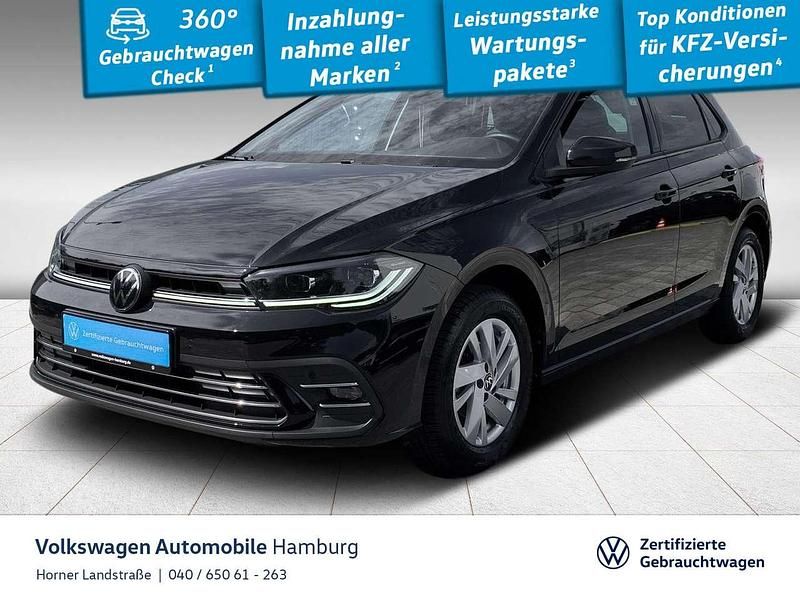2t deep black perleffekt (metallic) Gebraucht 2024 VW Polo Style Limousine | 22.850 € (Fairer Preis) - Bild 1/3