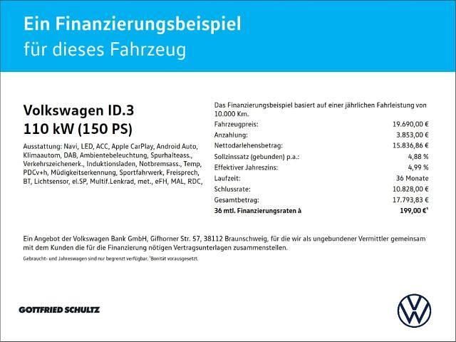 Gebraucht VW ID.3 Pure 110 kW (150 PS) 2022 Weiss Kleinwagen