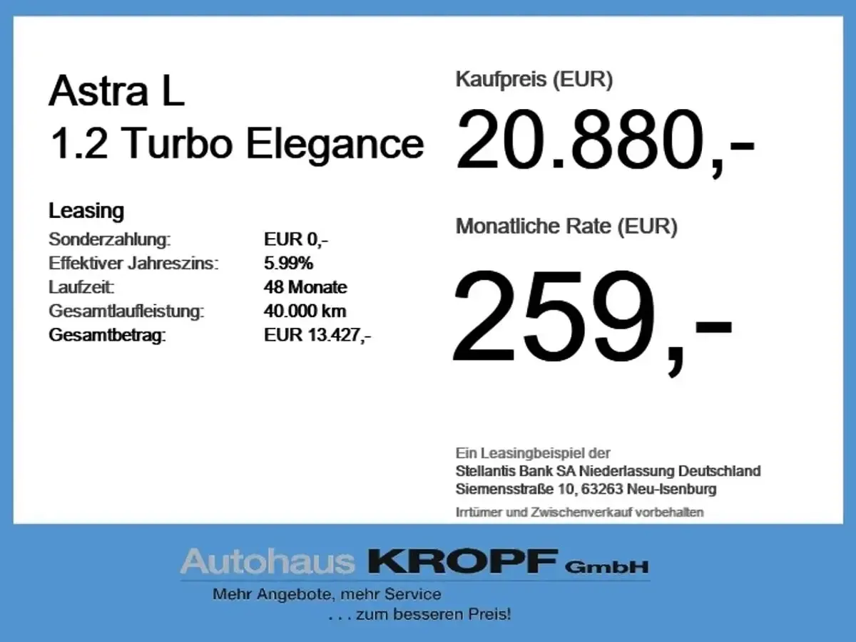 Używany Opel Astra Elegance 131 KM (96 kW) 2023 Niebieski Sedan/Limuzyna
