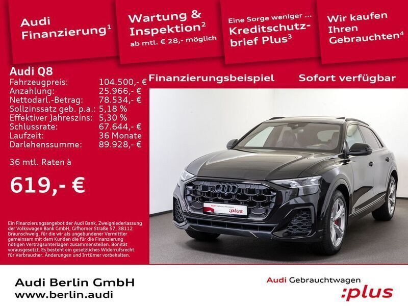 Mythosschwarz metallic Gebraucht 2024 Audi Q8 Ambiente SUV | 104.900 € (Teuer) - Bild 1/3