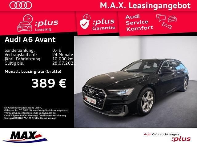 Mythosschwarz metallic Gebraucht 2024 Audi A6 S-Line Kombi | 48.789 € - Bild 1/3