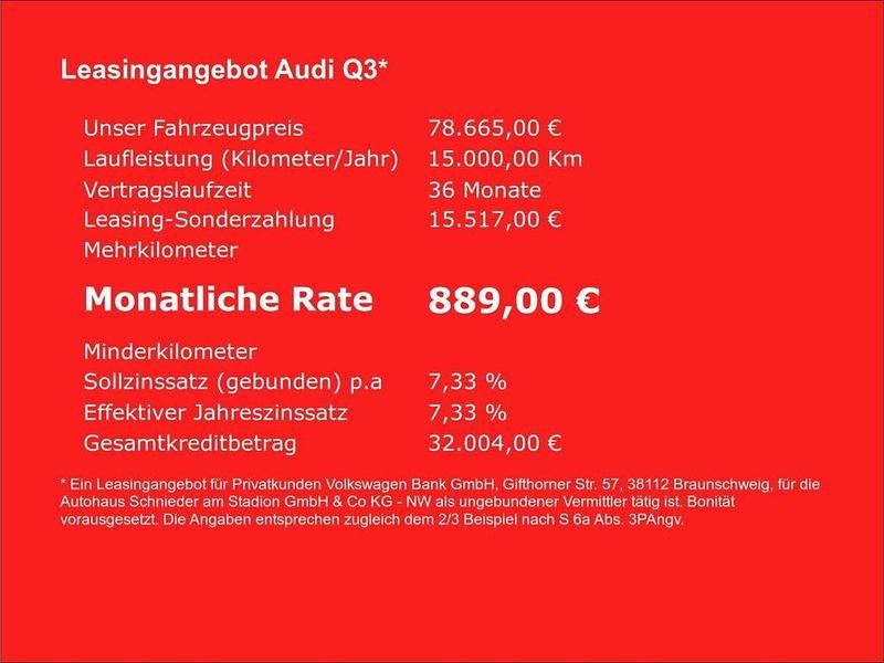 Weiss Neu 2025 Audi Q3 S-line plus SUV | 78.665 € - Bild 1/1