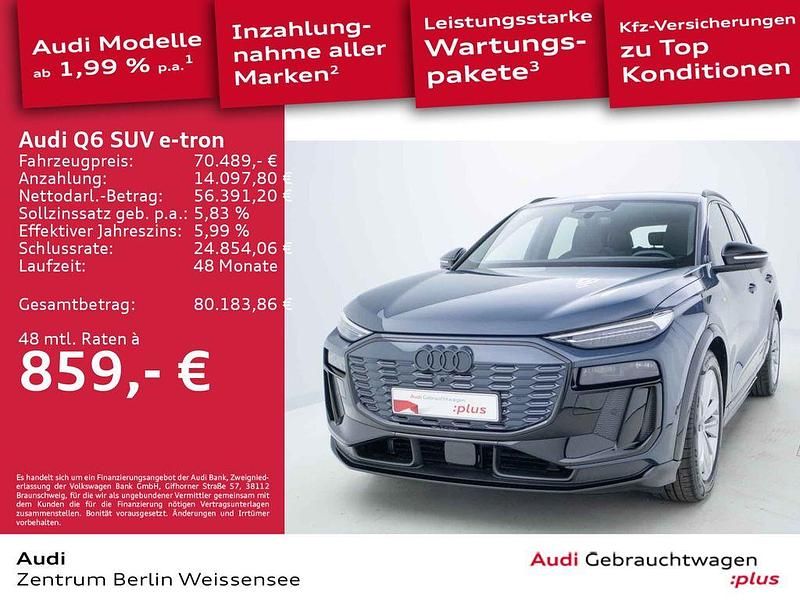 Plasmablau metallic Gebraucht 2025 Audi Q6 e-tron Ambiente SUV | 70.489 € (Superpreis) - Bild 1/4