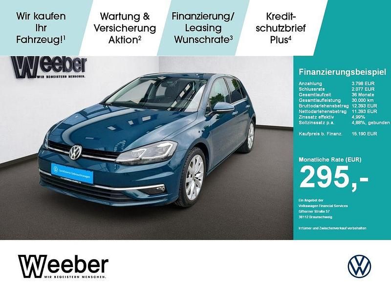 Pfauengrün (metallic) Gebraucht 2017 VW Golf VII Highline Limousine | 15.190 € (Guter Preis) - Bild 1/4