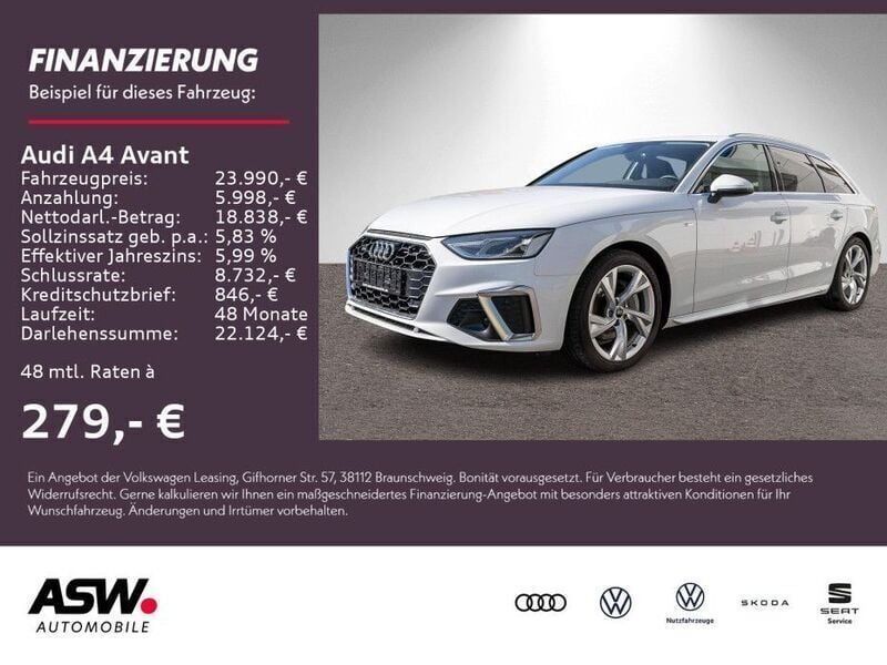 Ibisweiß Gebraucht 2021 Audi A4 S-Line Kombi | 27.490 € (Fairer Preis) - Bild 1/4