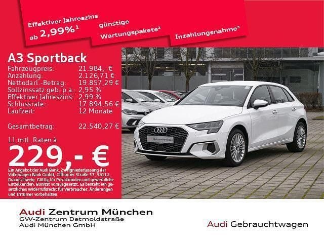 Ibisweiß Gebraucht 2023 Audi A3 Advanced Plus Limousine | 21.075 € (Guter Preis) - Bild 1/2