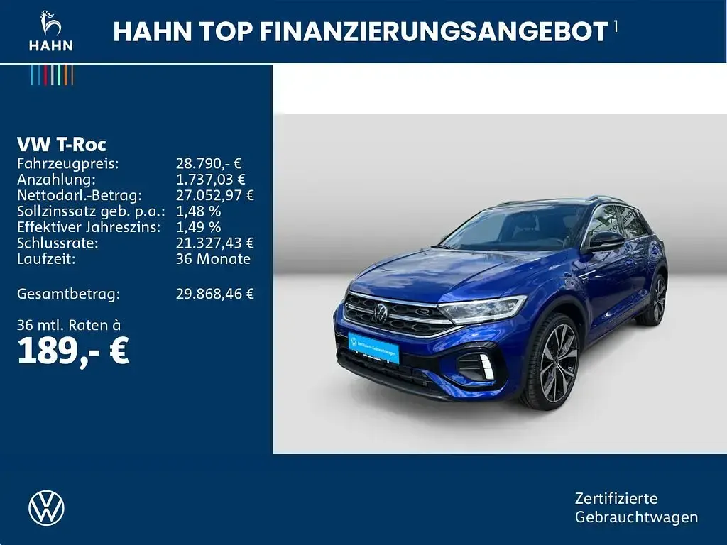 Gebraucht VW T-Roc Cabriolet R-line 150 PS (110 kW) 2025 Lapiz blue metallic SUV