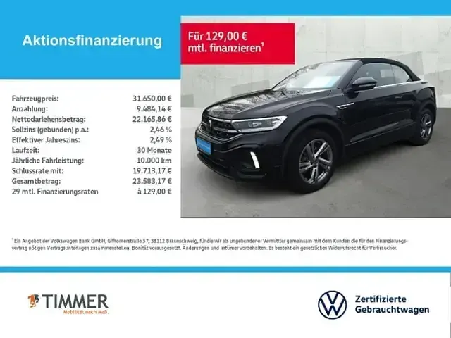Gebraucht VW T-Roc Cabriolet R-line 150 PS (110 kW) 2025 Deep black perleffekt Cabrio