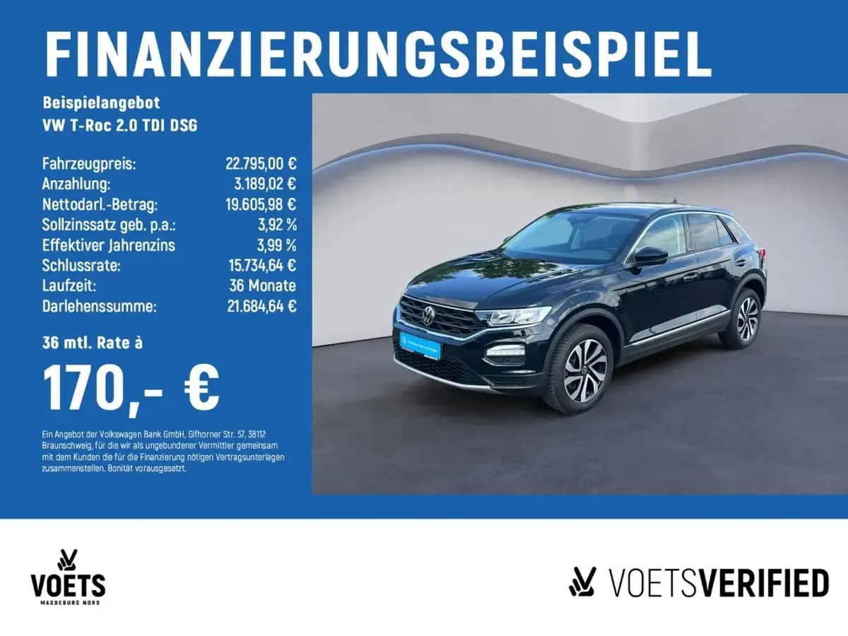 Gebraucht VW T-Roc Active 150 PS (110 kW) 2021 Schwarz SUV