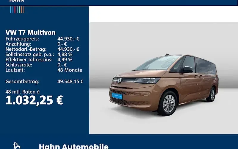 Używany VW Multivan Life 150 KM (110 kW) 2024 Pomarańczowy Minivan