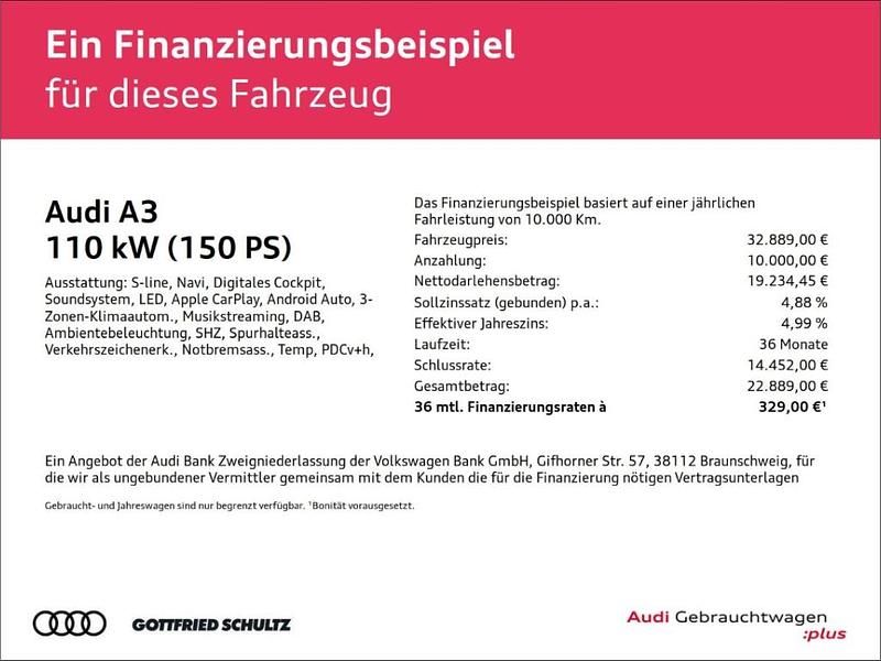 Gebraucht Audi A3 S-Line 150 PS (110 kW) 2024 Grau Limousine