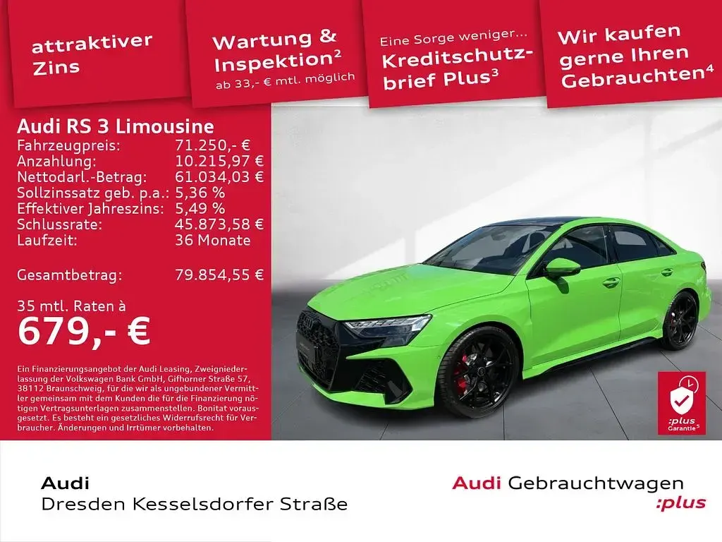 Gebraucht Audi RS3 Sport 400 PS (294 kW) 2025 Kyalamigrün Limousine