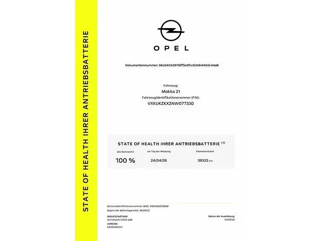 Gebraucht Opel Mokka-e Elegance 100 kW (136 PS) 2022 Jade weiss/arktis weiss SUV