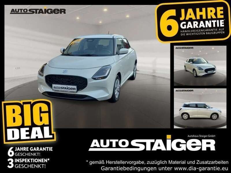 Pure white pearl metallic Neu 2025 Suzuki Swift Club Kleinwagen | 19.490 € - Bild 1/4