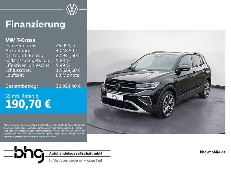 Schwarz Gebraucht 2025 VW T-Cross Style SUV | 26.990 € (Fairer Preis) - Bild 1/4