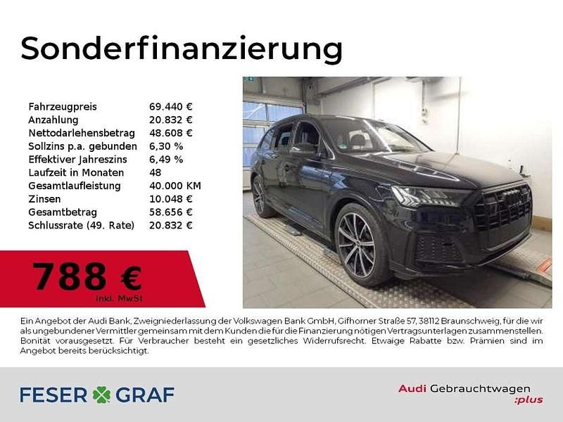 Mythosschwarz metallic Gebraucht 2023 Audi Q7 Ambiente SUV | 69.440 € (Etwas zu teuer) - Bild 1/2