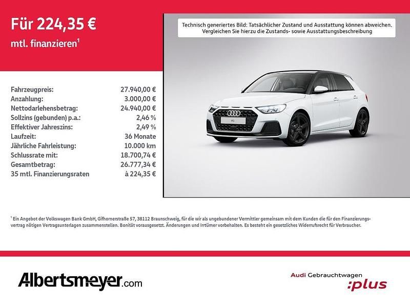 Gletscherweiß metallic Gebraucht 2025 Audi A1 Sportback Advanced Plus Kleinwagen | 27.940 € (Fairer Preis) - Bild 1/4