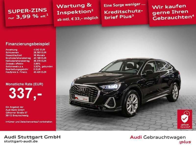 Mythosschwarz metallic Gebraucht 2024 Audi Q3 Sportback S-Line SUV | 41.940 € (Fairer Preis) - Bild 1/2