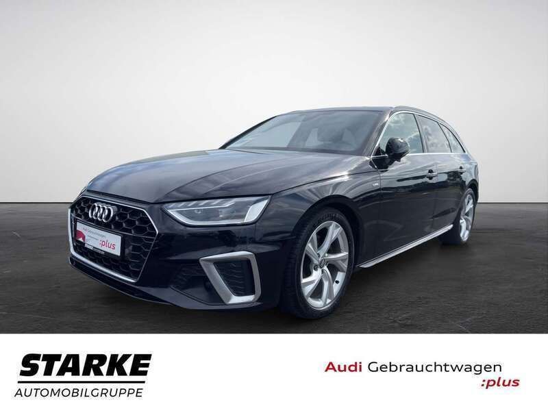 Schwarz (mythosschwarz metallic) Gebraucht 2020 Audi A4 S-Line Kombi | 26.490 € (Fairer Preis) - Bild 1/4