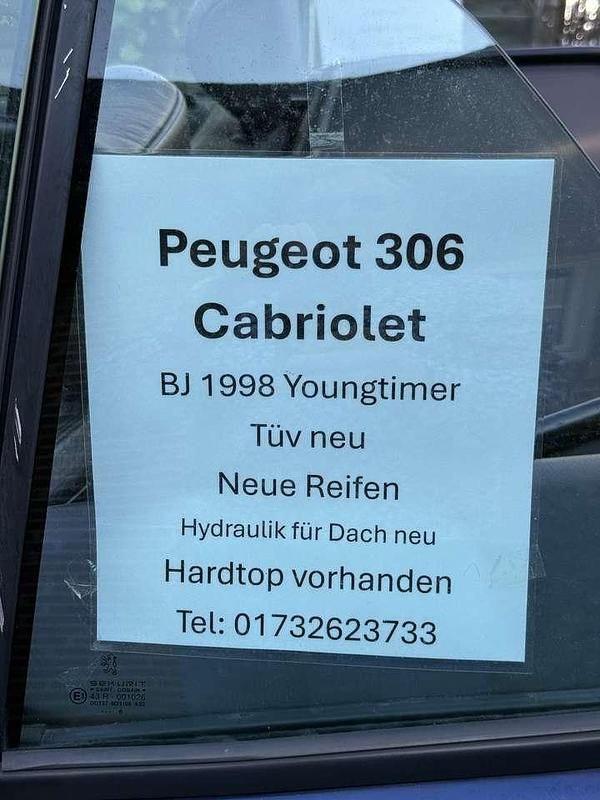 Gebraucht Peugeot 306 Cabriolet 88 PS (64 kW) 1998 Blau Cabrio