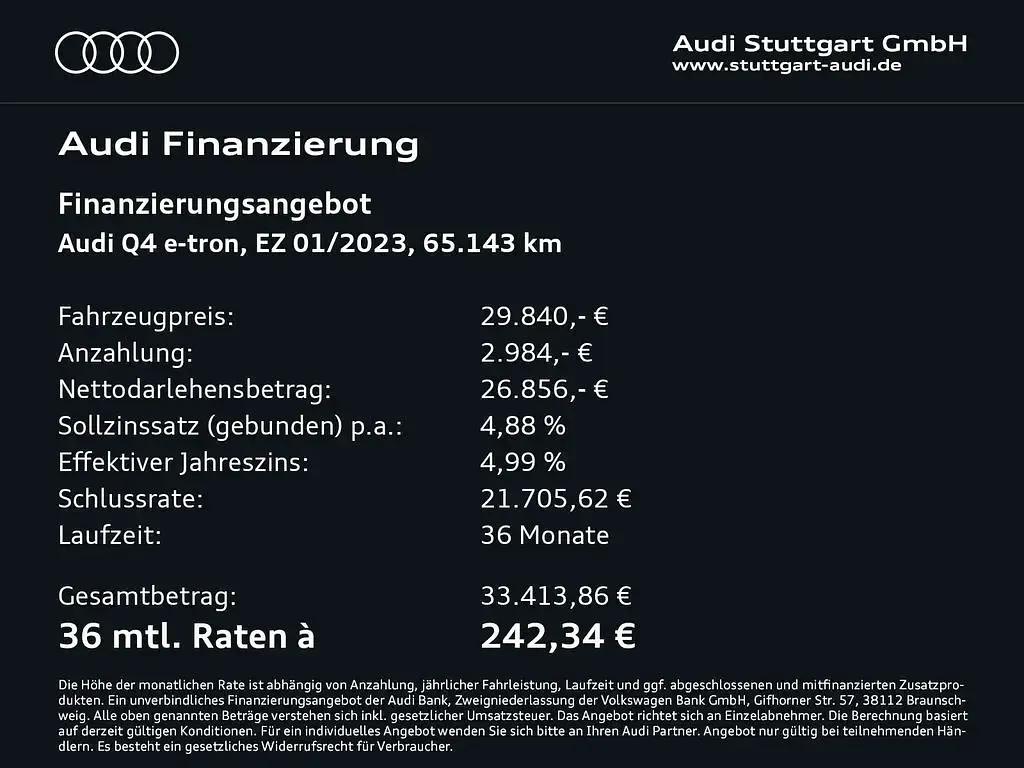 Gebraucht Audi Q4 Sportback e-tron Comfort 150 kW (204 PS) 2023 Grau SUV