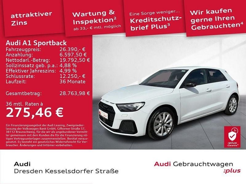 Gletscherweiß metallic Gebraucht 2024 Audi A1 Sportback Advanced Plus Kleinwagen | 26.390 € (Fairer Preis) - Bild 1/4