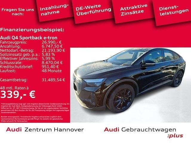 Mythosschwarz metallic Gebraucht 2022 Audi Q4 Sportback e-tron Comfort SUV | 26.990 € (Fairer Preis) - Bild 1/4