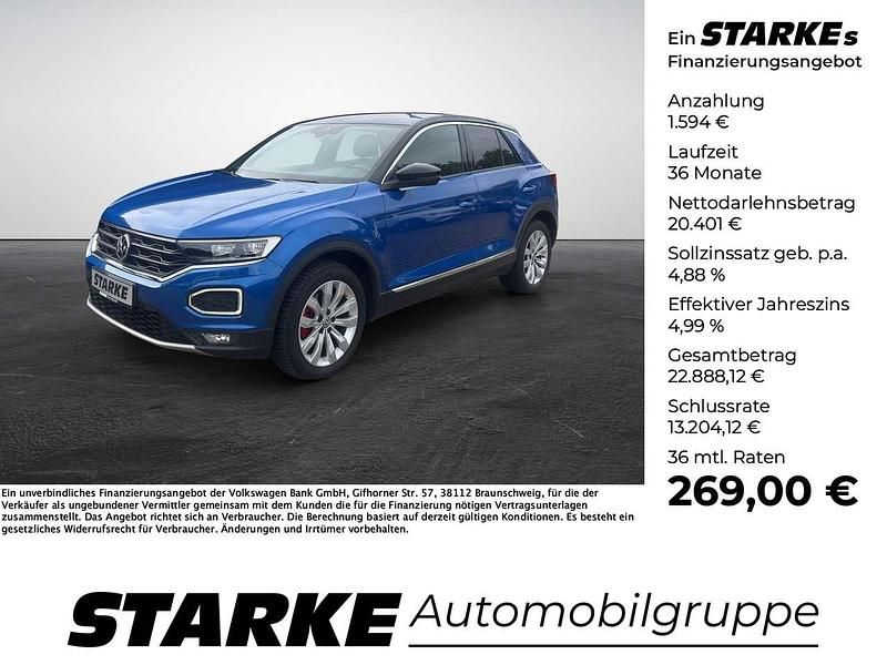Blau Gebraucht 2020 VW T-Roc Sport SUV | 21.995 € (Fairer Preis) - Bild 1/4