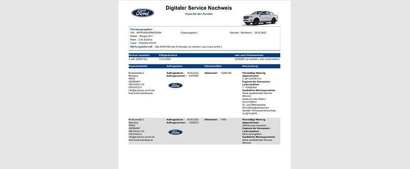 Gebraucht Ford Ranger XLT 170 PS (125 kW) 2022 Frostweiß Pickup